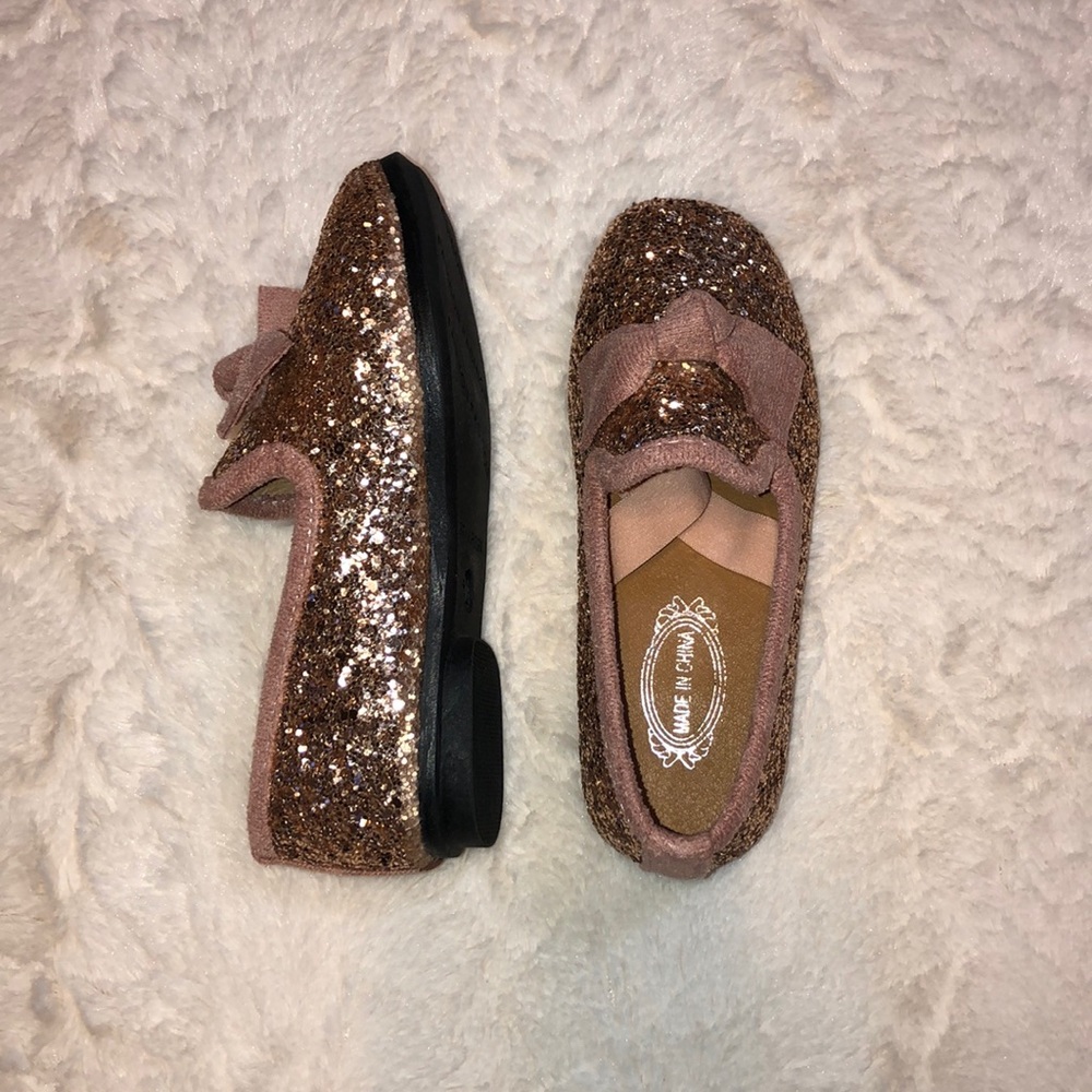 Pink glitter flats